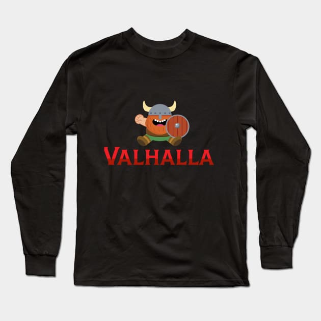 Valhalla Viking Long Sleeve T-Shirt by Nik Afia designs